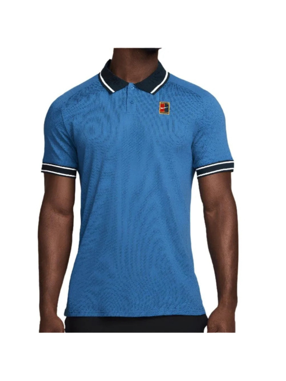 Nike Court Men’s Small Heritage Tennis Polo Shirt Short Sleeve FQ2101-402 Blue